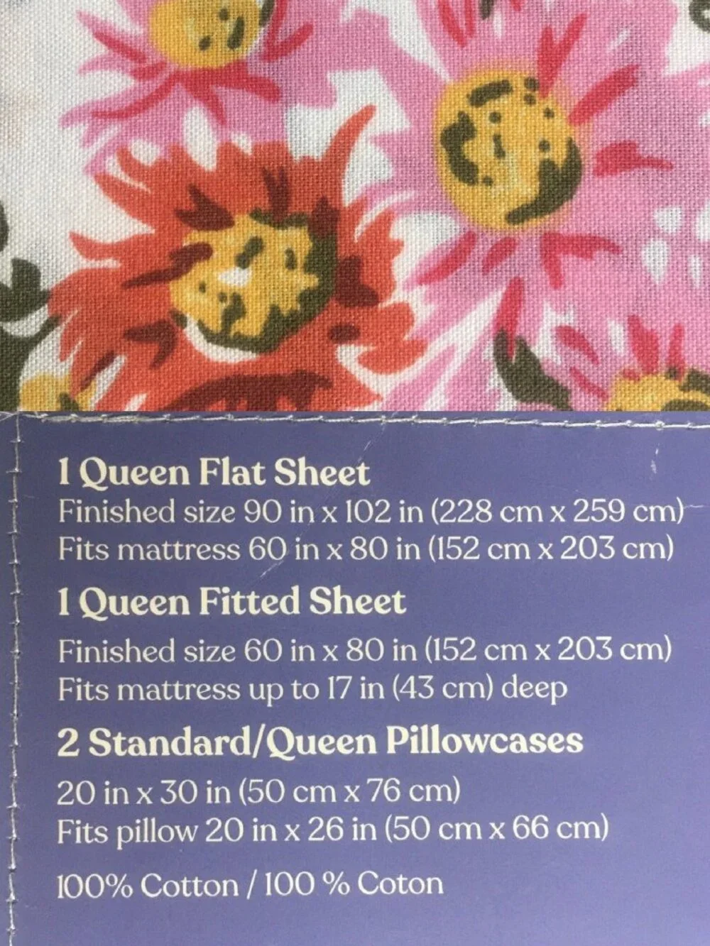 new Wild Sage Jada Print GARDEN FLORAL 225TC 100% Brushed Cotton QUEEN Sheet Set